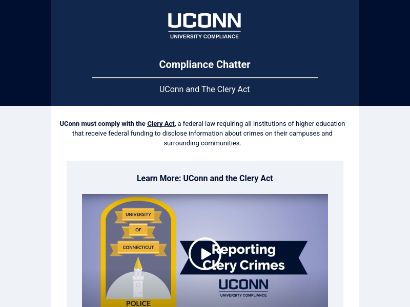Compliance Chatter Clery Act Spring 2025