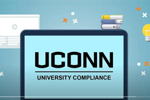 computer with compliance logo