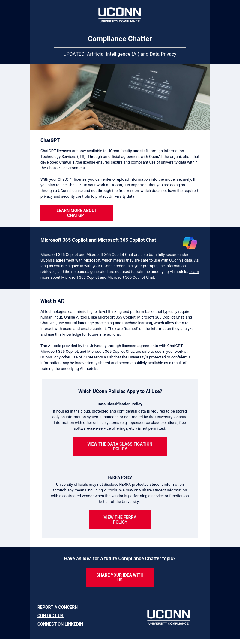 screenshot of email campaign