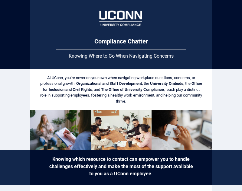 UConn Knowing Where to Go When Navigating Concerns